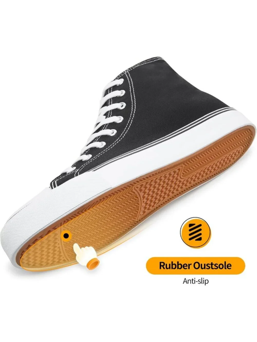Stylish High Top Canvas Sneakers for Men - Lace Up Casual Walking Shoes